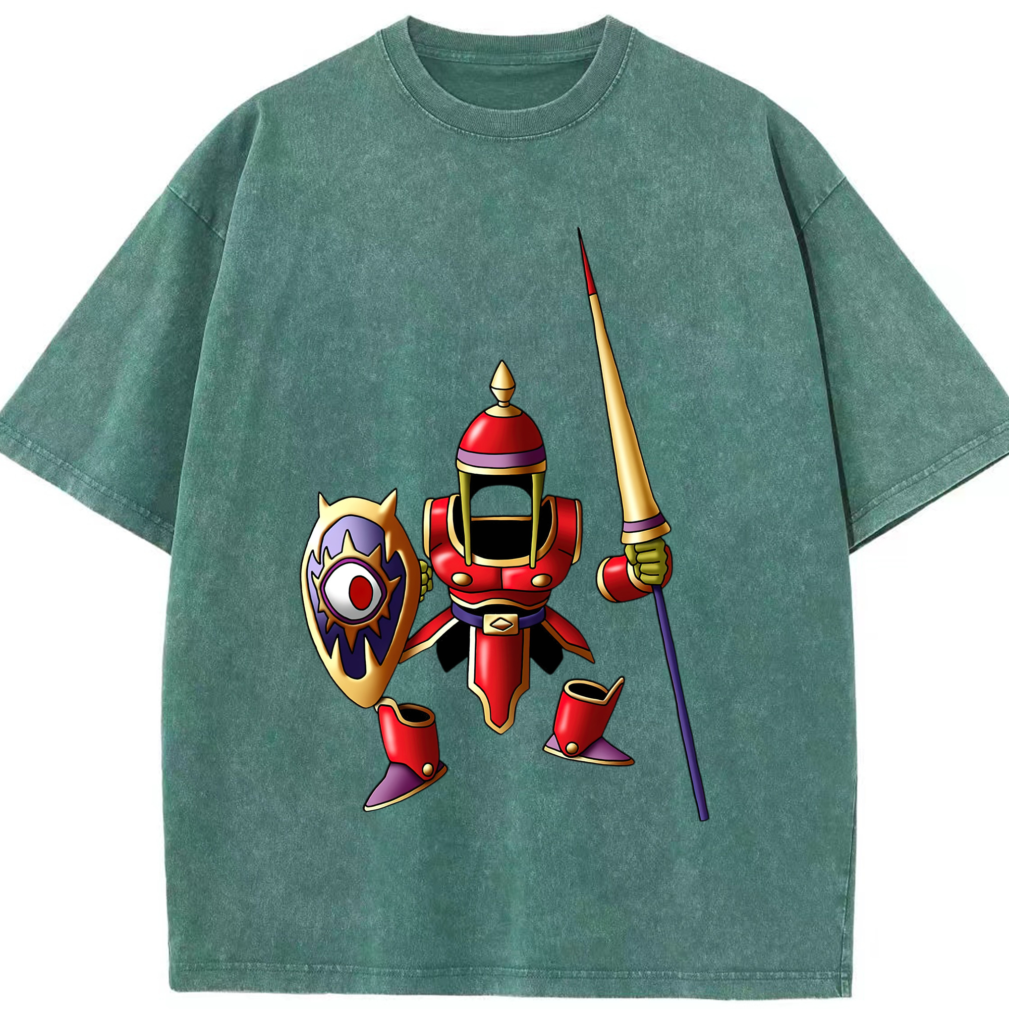 （画像用） ドラゴンクエスト Doragon Kuesuto Dragon Quest 綿100% ヴィンテージ風 半袖Tシャツ（フロントプリント）